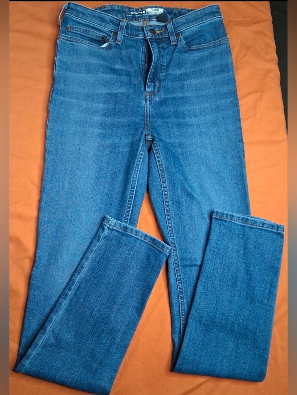 Carhartt Women's Skinny Jeans - Blue Denim 4tall